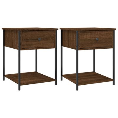 vidaXL Bedside Tables 2 pcs Brown Oak 44x45x58 cm Engineered Wood