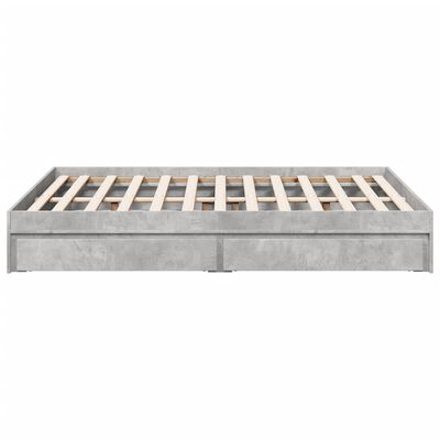 vidaXL Bed Frame with Drawers without Mattress Concrete Grey 120x190 cm Small Double