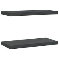 vidaXL Wall Shelves 2 pcs 50x23.5x3 cm Black Stainless Steel