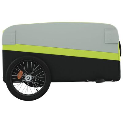 vidaXL Bike Trailer Black and Green 45 kg Iron