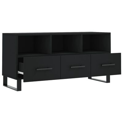 vidaXL TV Cabinet Black 102x36x50 cm Engineered Wood