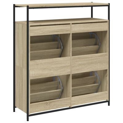 vidaXL Shoe Cabinet with 4 Flip-Drawers Sonoma Oak 100x34x112 cm