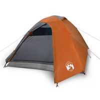 vidaXL Camping Tent Dome 3-Person Orange Waterproof