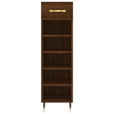 vidaXL Shoe Cabinet Brown Oak 30x35x105 cm Engineered Wood