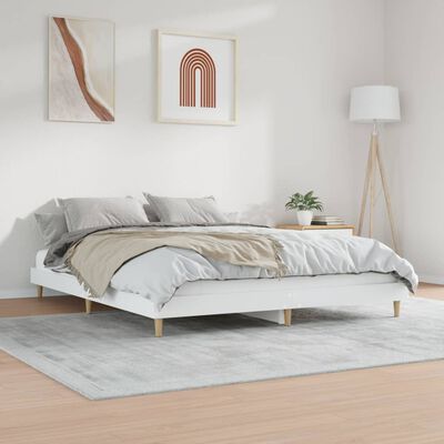 vidaXL Bed Frame without Mattress White 200x200 cm Engineered Wood