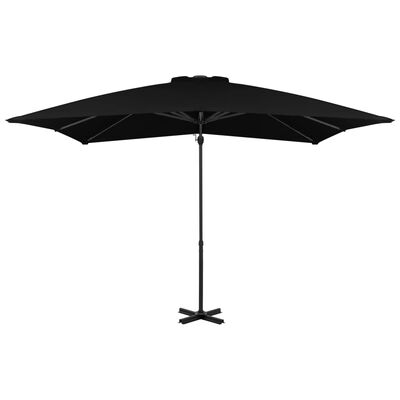 vidaXL Cantilever Garden Parasol with Aluminium Pole Black 250x250 cm