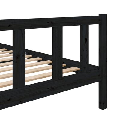 vidaXL Bed Frame without Mattress Black Double Solid Wood