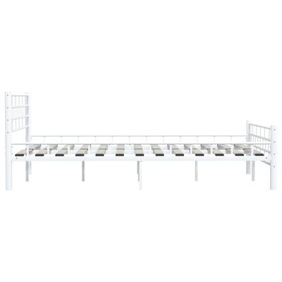 vidaXL Bed Frame White Metal 140x200 cm