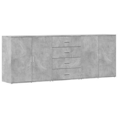 vidaXL Sideboards 3 pcs Concrete Grey Engineered Wood