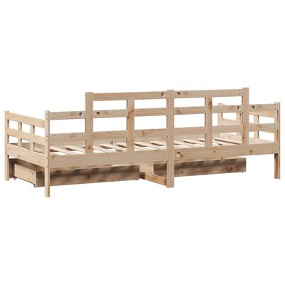 vidaXL Daybed with Drawers without Mattress 80x200 cm Solid Wood