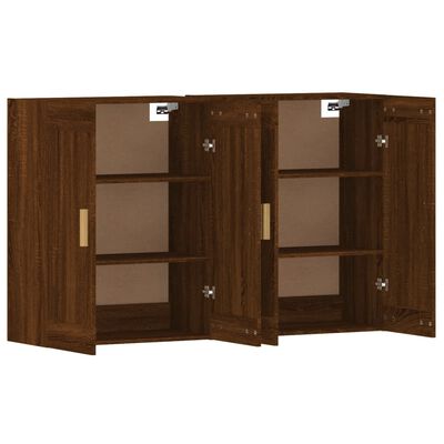 vidaXL Wall Mounted Cabinets 2 pcs Brown Oak Engineered Wood