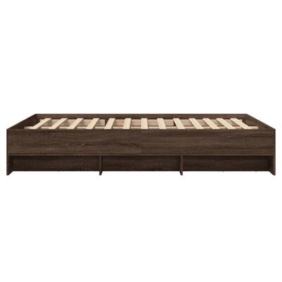 vidaXL Bed Frame without Mattress Brown Oak 140x200 cm Engineered Wood