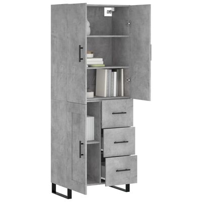 vidaXL Highboard Concrete Grey 69.5x34x180 cm Engineered Wood