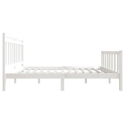 vidaXL Bed Frame without Mattress White Solid Wood 120x200 cm (810078+814085)