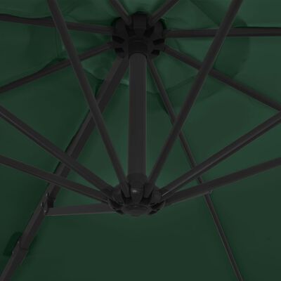 vidaXL Cantilever Garden Parasol with Steel Pole Green 300 cm