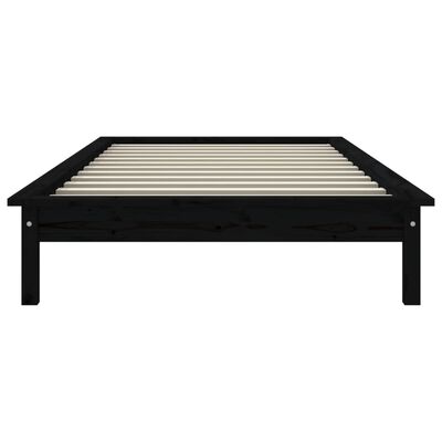 vidaXL Bed Frame without Mattress Black 90x200 cm Solid Wood