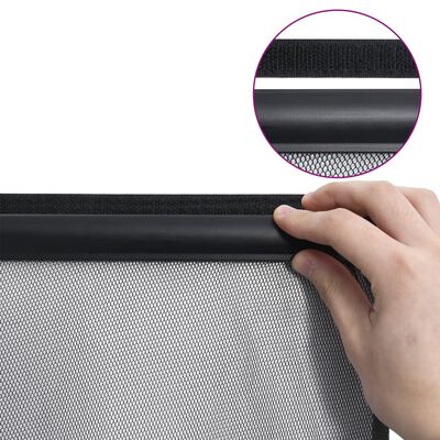 vidaXL Insect Door Screen with Mesh Curtain Black 100x220 cm Polyester