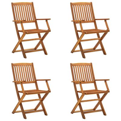 vidaXL Folding Outdoor Chairs 4 pcs Solid Acacia Wood