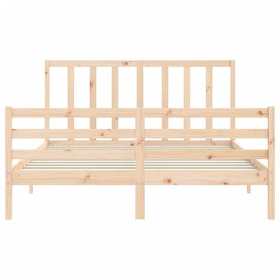 vidaXL Bed Frame without Mattress King Size Solid Wood Pine