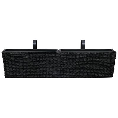 vidaXL Planters 2 pcs Water Hyacinth Black