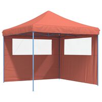 vidaXL Foldable Party Tent Pop-Up with 2 Sidewalls Terracotta