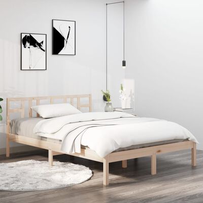 vidaXL Bed Frame without Mattress 120x190 cm Small Double Solid Wood