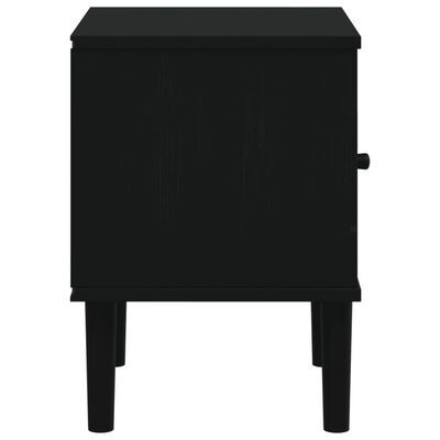 vidaXL Bedside Cabinet SENJA Rattan Look Black 40x35x48 cm Solid Wood Pine