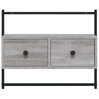 vidaXL TV Cabinet Wall-mounted Grey Sonoma 60.5x30x51 cm Engineered Wood