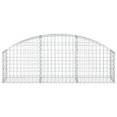 vidaXL Arched Gabion Basket 150x30x40/60 cm Galvanised Iron