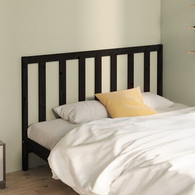 vidaXL Bed Headboard Black 166x4x100 cm Solid Wood Pine