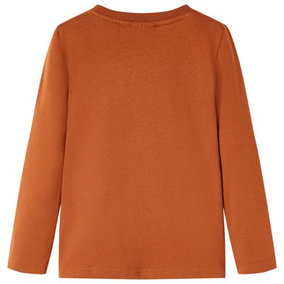 Kids' T-shirt with Long Sleeves Burnt Orange 140