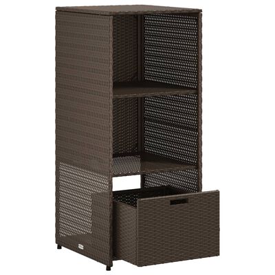 vidaXL Garden Storage Cabinet Brown 50x55x115 cm Poly Rattan