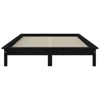 vidaXL Bed Frame without Mattress Black Super King Size Solid Wood