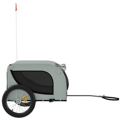 vidaXL Pet Bike Trailer Grey and Black Oxford Fabric and Iron