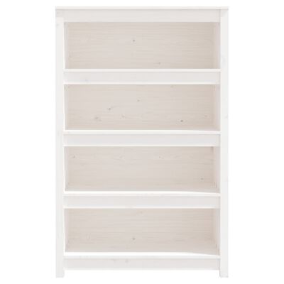 vidaXL Book Cabinet White 80x35x126 cm Solid Wood Pine