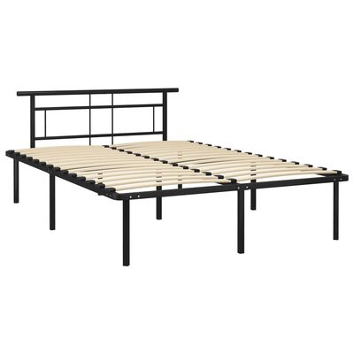 vidaXL Bed Frame without Mattress Black Metal 140x200 cm