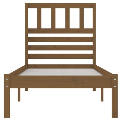 vidaXL Bed Frame without Mattress Honey Brown 75x190 cm Small Single Solid Wood Pine