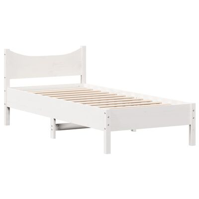 vidaXL Bed Frame without Mattress White 100x200 cm Solid Wood Pine