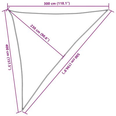 vidaXL Sunshade Sail 160 g/m² Dark Green 3x4x5 m HDPE