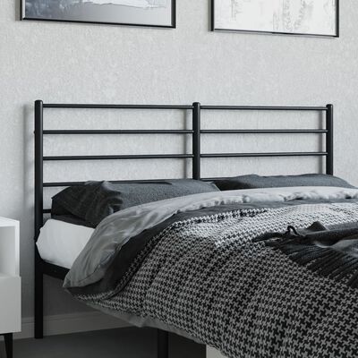 vidaXL Metal Headboard Black 120 cm