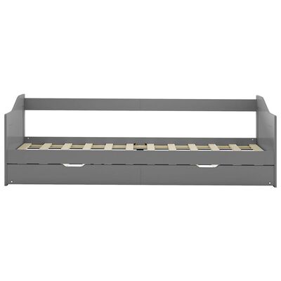 vidaXL Pull-out Sofa Bed Frame without Mattress Grey 90x200 cm