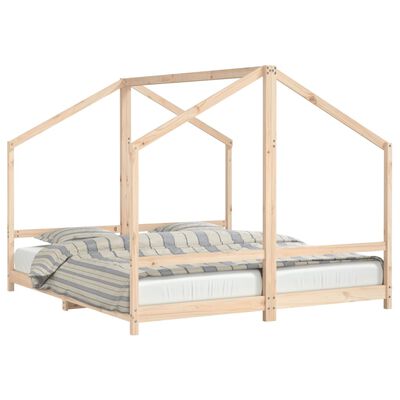 vidaXL Kids Bed Frame 2x(90x200) cm Solid Wood Pine