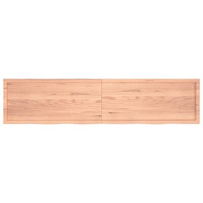 vidaXL Wall Shelf Light Brown 220x50x(2-4) cm Treated Solid Wood Oak