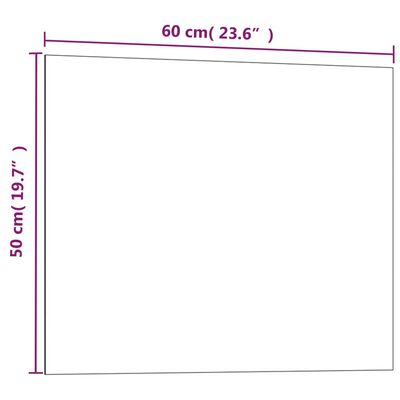 vidaXL Wall-mounted Magnetic Board Black 60x50 cm Tempered Glass