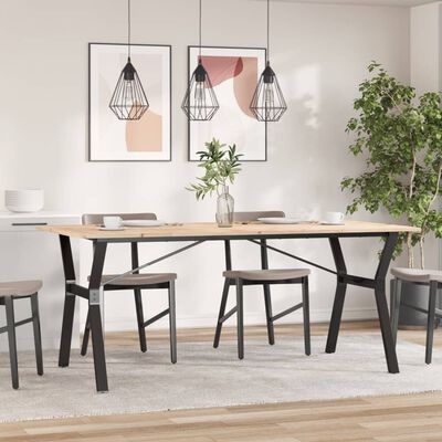 vidaXL Dining Table Y-Frame 180x90x75 cm Solid Wood Pine and Cast Iron