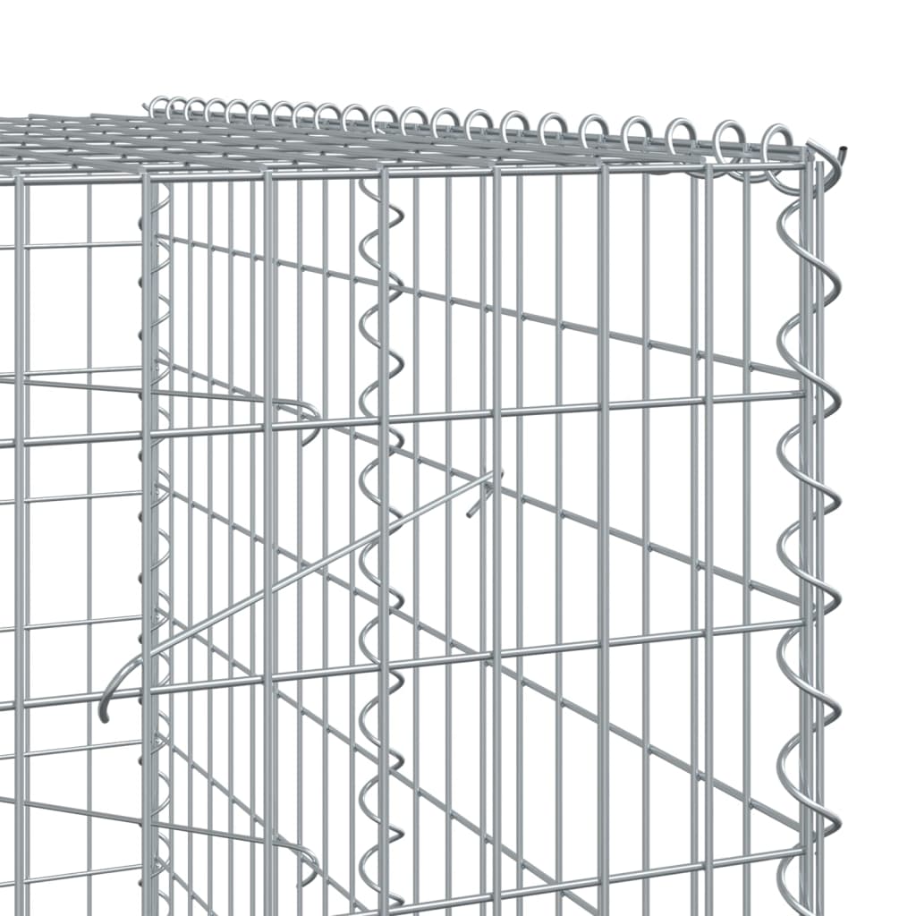 vidaXL Gabion Basket with Cover 200x100x200 cm Galvanised Iron