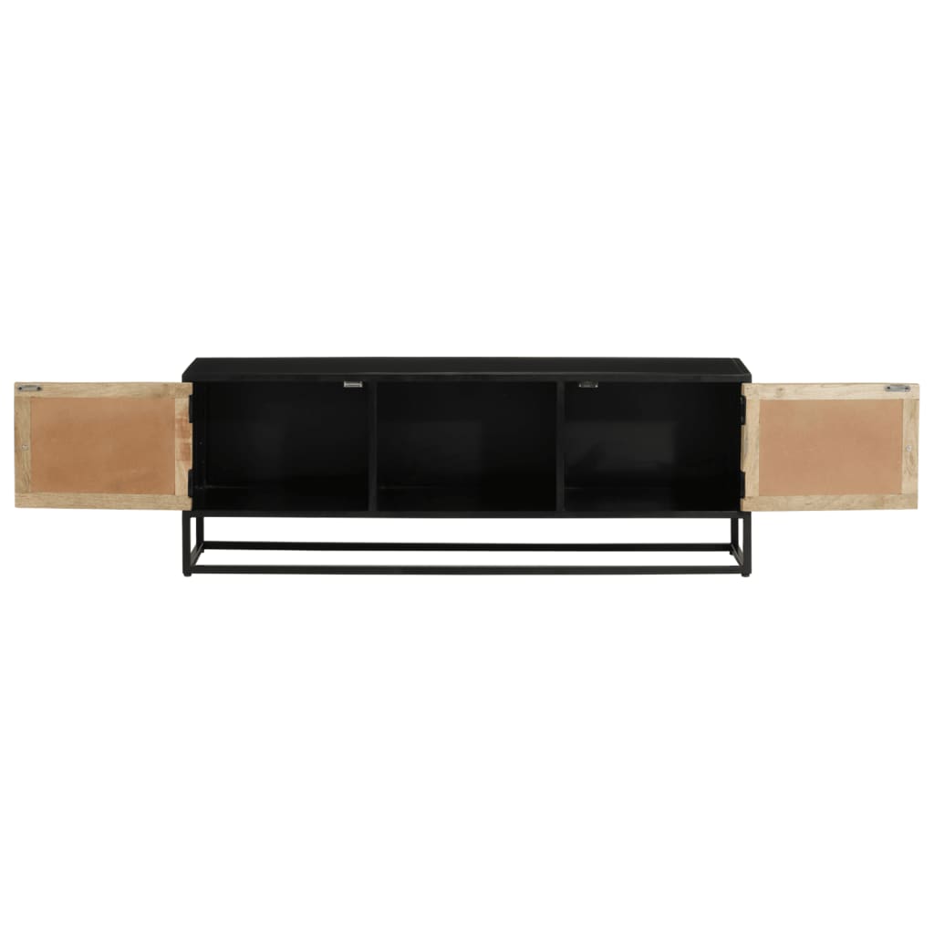 vidaXL TV Cabinet 110x30x40 cm Solid Wood Mango and Iron