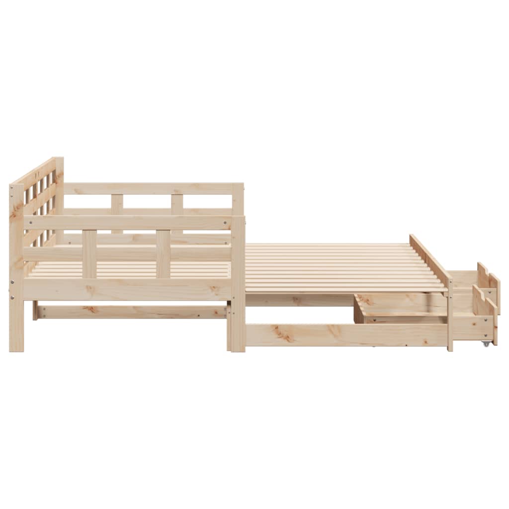 vidaXL Daybed with Trundle and Drawers without Mattress 80x200 cm