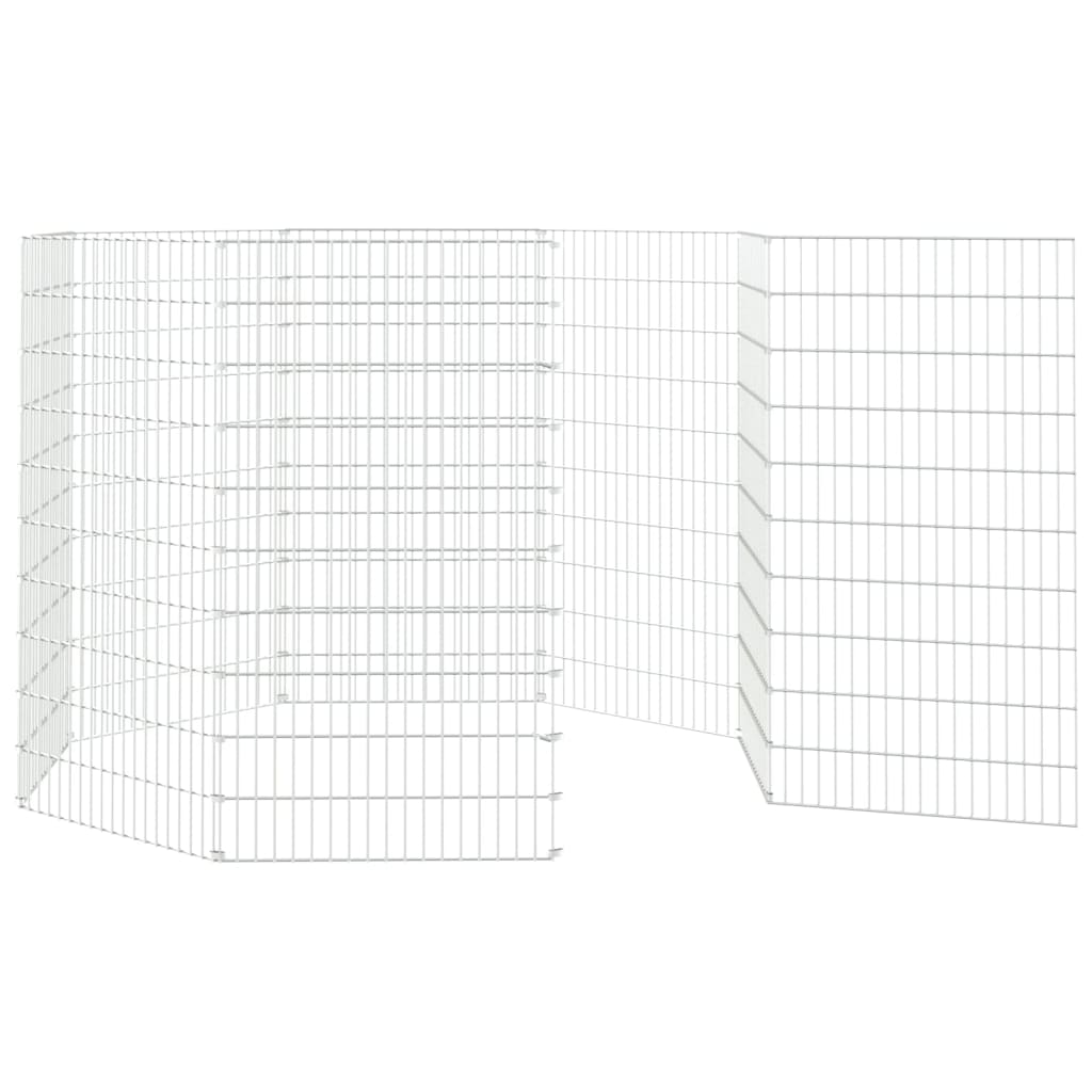 vidaXL Free Range Animal Enclosure 8-Panel 54x100 cm Galvanised Iron