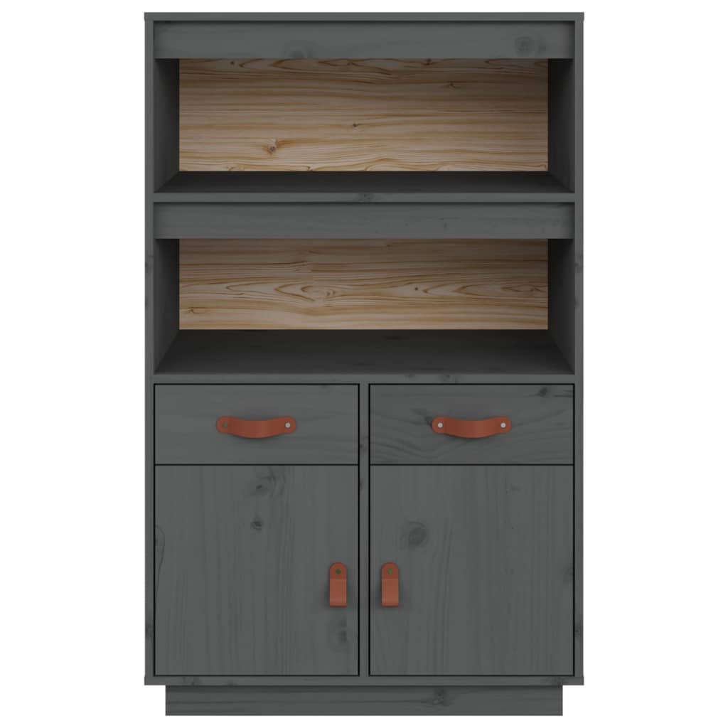 vidaXL Highboard Grey 67x40x108.5 cm Solid Wood Pine